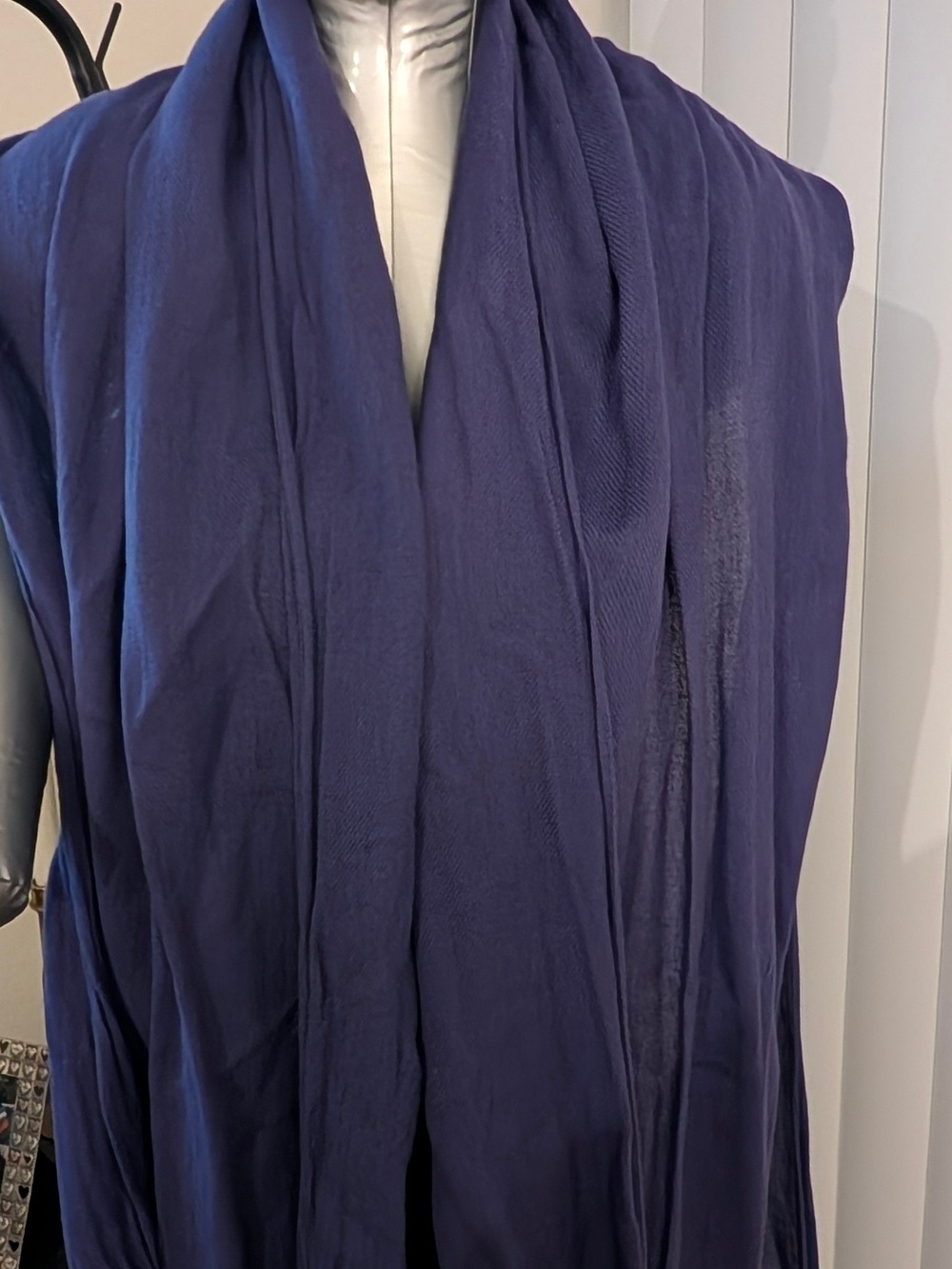Purple Scarf With Fringe - Picture 2 of 7